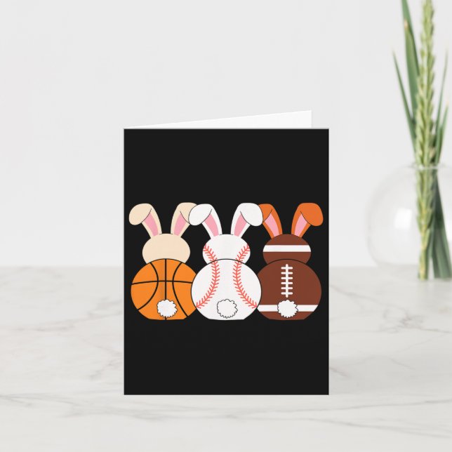Cute Bunny Sketll Sell Footll Påskhare Rabbits Kort (Framsida)