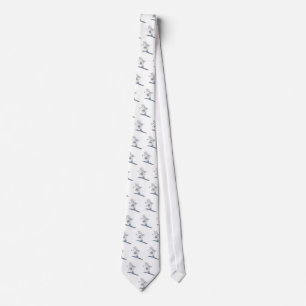 Cute bunny skiing kärlek necktie slips