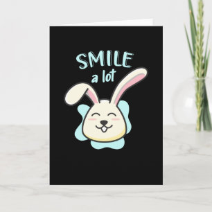 Cute Bunny Smile A Lot Funny Rabbit Kort