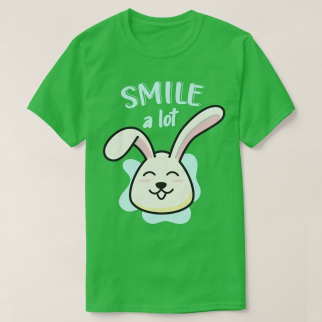 Cute Bunny Smile A Lot Funny Rabbit T Shirt (Design framsida)