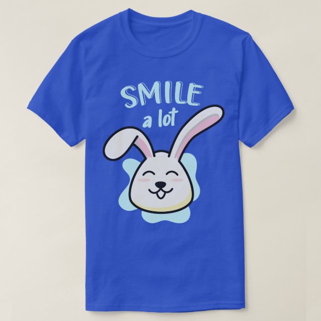 Cute Bunny Smile A Lot Funny Rabbit T Shirt (Design framsida)