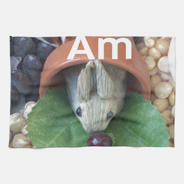 Cute Bunny Snacking Kökshandduk (Horisontell)