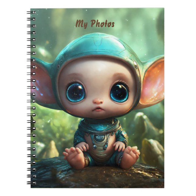Cute Bunny Spiral-fotopatbok Anteckningsbok (Framsidan)
