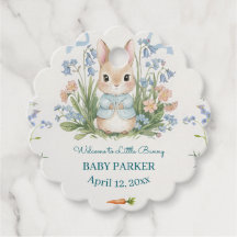 Cute Bunny Spring Floral Personalized Baby Shower 