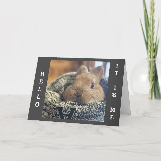 *CUTE BUNNY* TALAR UT TILL SAY GOD JUL HELGKORT (Framsida)