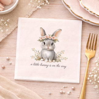Cute Bunny Theme Gender Neutral Baby Shower Pappersservett