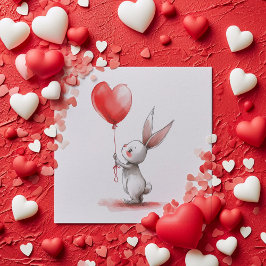 Cute Bunny Valentine Day Cards Anteckningskort