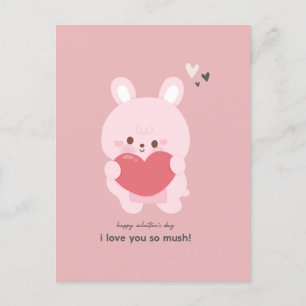 Cute bunny valentins vykort