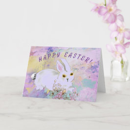 Cute Bunny & Vår blommor Påsk Card Kort