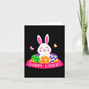 Cute Bunny Vår Hunt Eggs Rabbit Glad påsk Da Kort