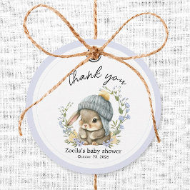 Cute Bunny Watercolor Thank You Favor Tag Gåvor Etiketter