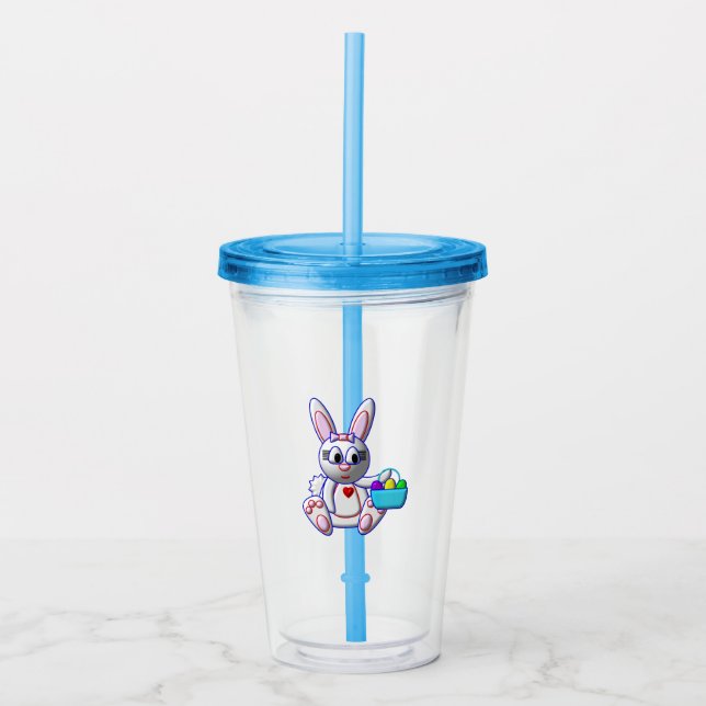 Cute Bunny with a Basket Take Away Mugg (Framsida)