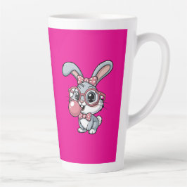 Cute Bunny with Glasses Blowing Bubble Gum
