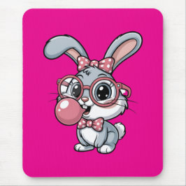 Cute Bunny with Glasses Blowing Bubble Gum Musmatta
