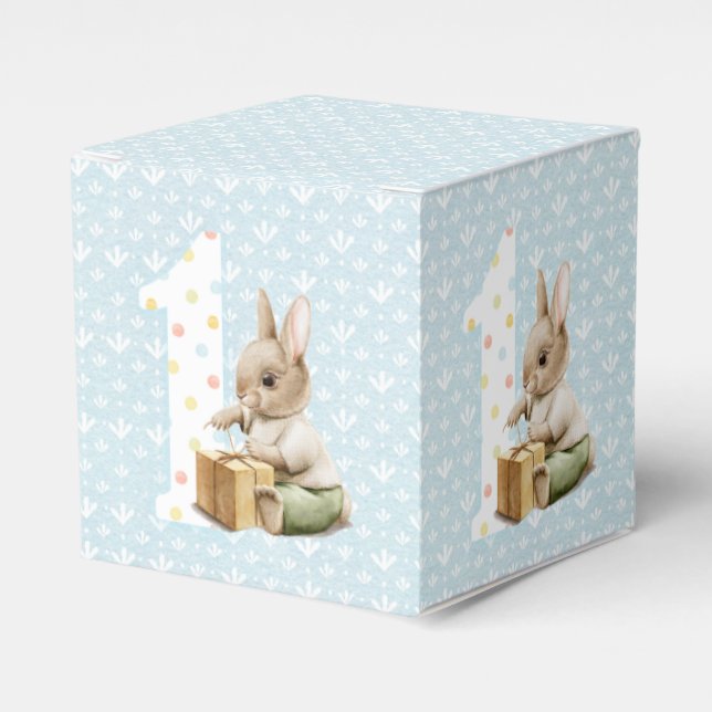 Cute Bunnys första födelsedag Presentaskar (Framsidan Sidan)