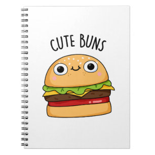 Cute Buns Funny Burger Pun Anteckningsbok