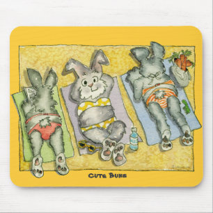 Cute Buns (på stranden) Mousepad Musmatta