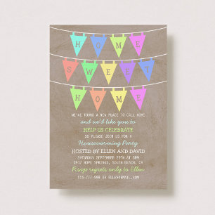Cute Bunting Banners Home Sweet Home Houseuppvärmn Inbjudningar
