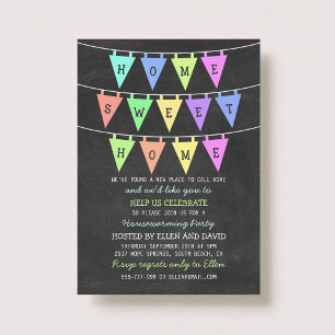 Cute Bunting Banners Home Sweet Home Houseuppvärmn Inbjudningar