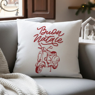 Cute Buon Natale Italian Vespa Christmas Kudde