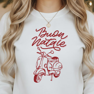 Cute Buon Natale Italian Vespa Christmas T Shirt