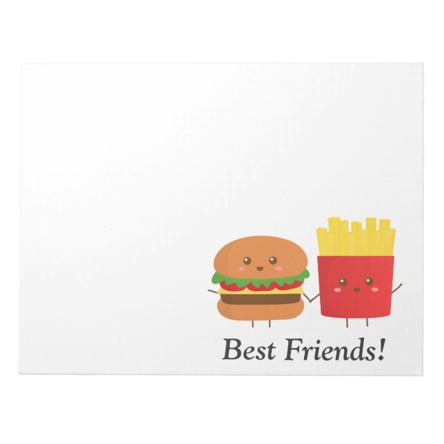 Cute Burger and Fries, Best Friends Anteckningsblock (Framsida)