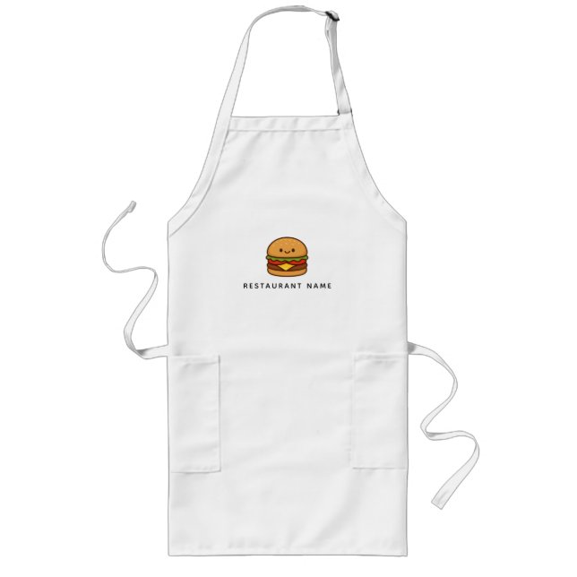Cute Burger-restaurang Långt Förkläde (Framsidan)
