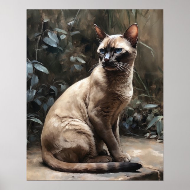 Cute Burmese Cat Art Print Poster (Framsidan)