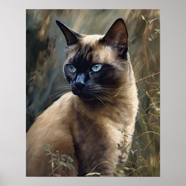 Cute Burmese Cat Art Print Poster (Framsidan)