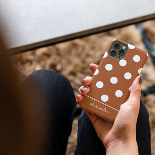 Cute Burnt Orange Polka Dot Mönster Personlig