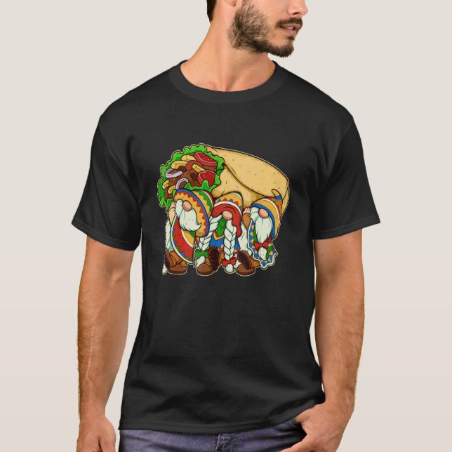 Cute  Burrito Gnomes  Cinco de Mayo  Mexican T Shirt (Framsida)