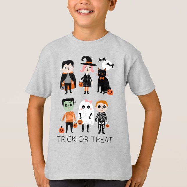 Cute bus eller godis halloween-barn t shirt (Framsida)