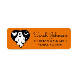 Cute Bus eller godis Halloween Pumpkin-etikett Returadress Etikett