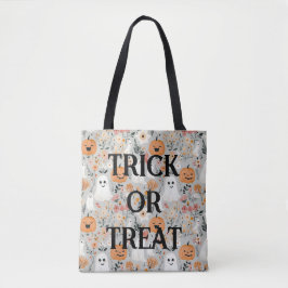 Cute Bus eller godis Halloween Tote Bag Tygkasse