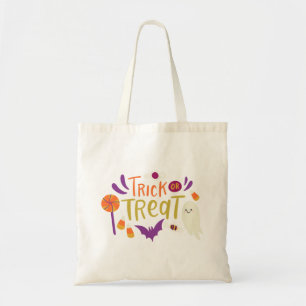 Cute Bus eller godis Halloween Tote Bag Tygkasse