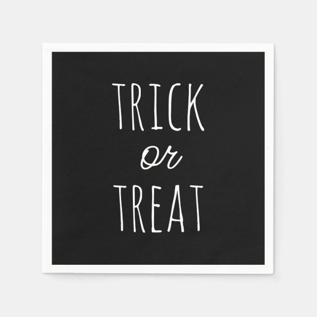 Cute Bus eller godis Kids Party | Black Halloween Pappersservett (Framsidan)