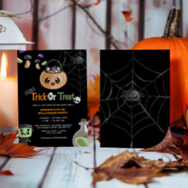 Cute Bus eller godis Spooktacular Halloween fest Inbjudningar