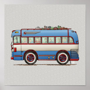 Cute Buss Tour Buss Poster