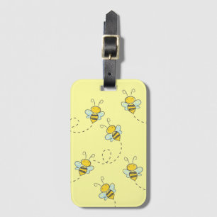 Cute Busy Bee Mönster Gult Bagagebricka