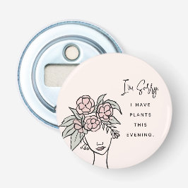 Cute  Busy med Mina växter Blommigt Porträtt Flasköppnare