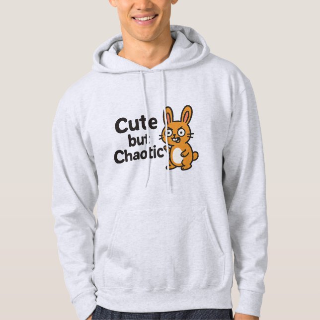 Cute but Chaotic - Lustigt och tilltalande design Hoodie (Framsida)