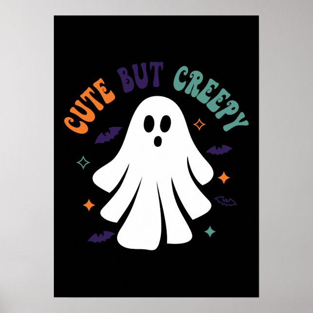 Cute but Creepy - Ghost - Funny Halloween Poster (Framsidan)
