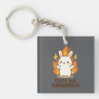 Cute but Dangerous Bunny | Kawaii Keychain