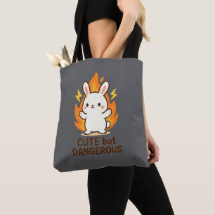 Cute but Dangerous Bunny Kawaii Tote Bag Tygkasse