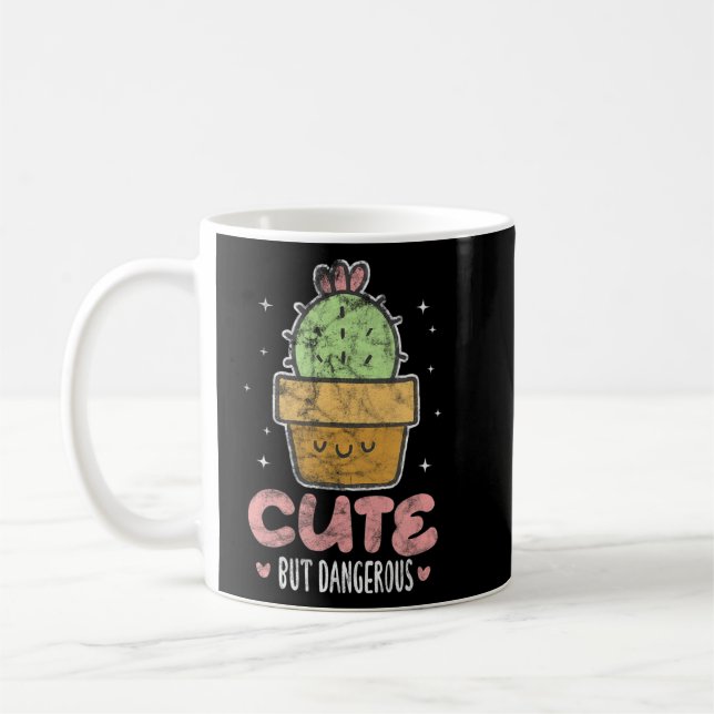 Cute but Dangerous Cactus Cacti Succulary Plant Di Kaffemugg (Vänster)