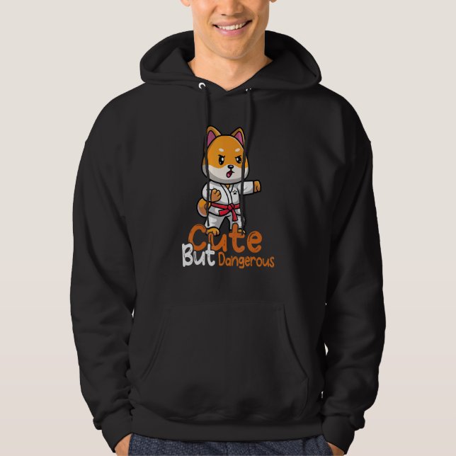 Cute but Dangerous Karate Taekwondo Judo Girl Outf Hoodie (Framsida)