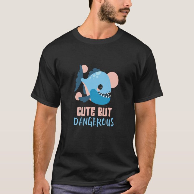 Cute But Dangerous Retro Piranhas Piranha Fish T Shirt (Framsida)