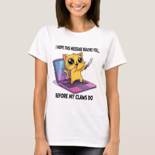 Cute but Deadly Cat Meme - Funny Internet Kattunge T Shirt