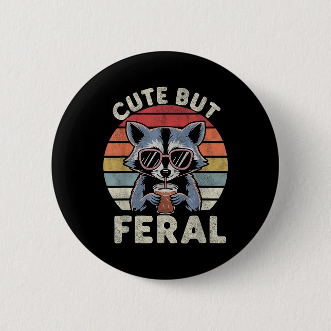Cute but Feral FUNNY Racoon Sungles for Småbarn Bo Knapp (Framsida)