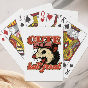 Cute but Feral Possum: Vintage Sarkastic Humor Casinokort